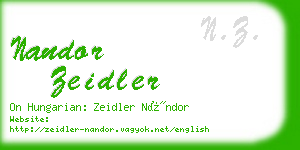 nandor zeidler business card